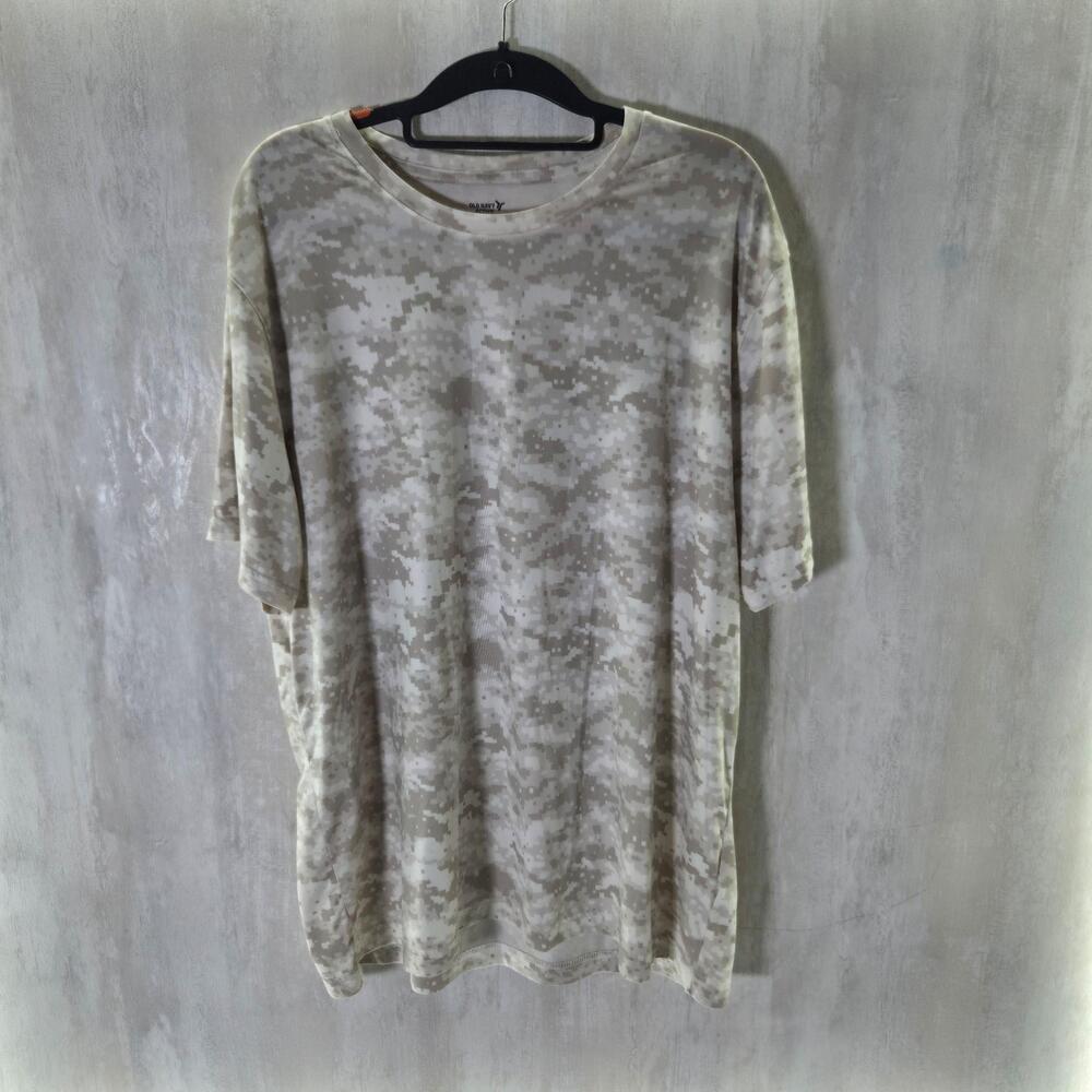 Old Navy Shirt Mens 2XL Beige Go-Dry Cool Camo Short Sleeve Active Tee Top